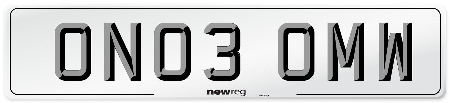 ON03 OMW Number Plate from New Reg